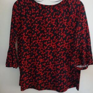 Michael Kors Black and Red Blouse